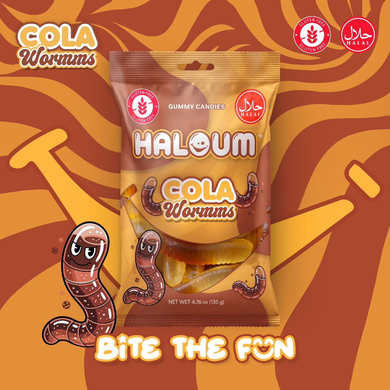 Cola Worms Haloum Candy 135 g