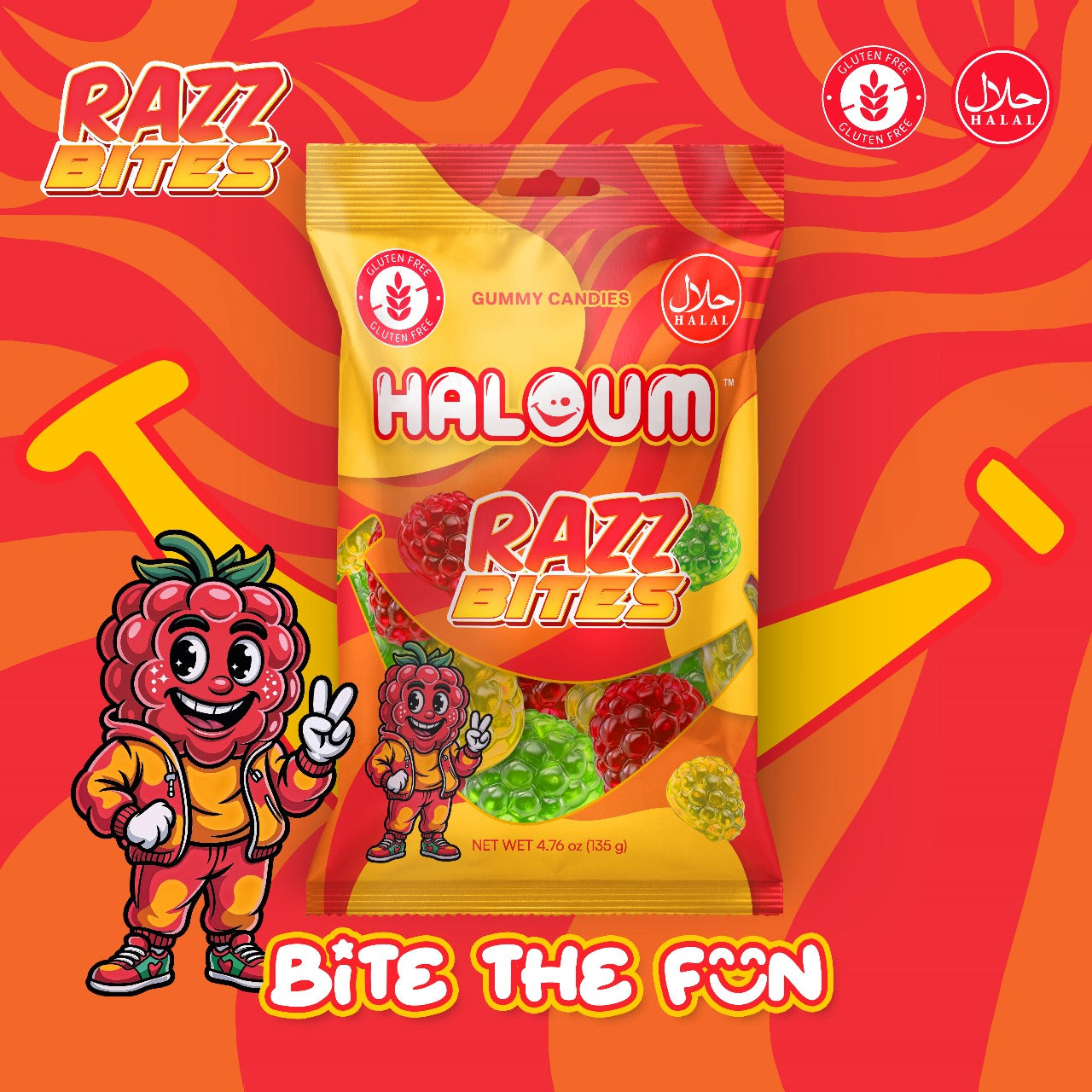 Razz Bites Haloum Candy 135 g